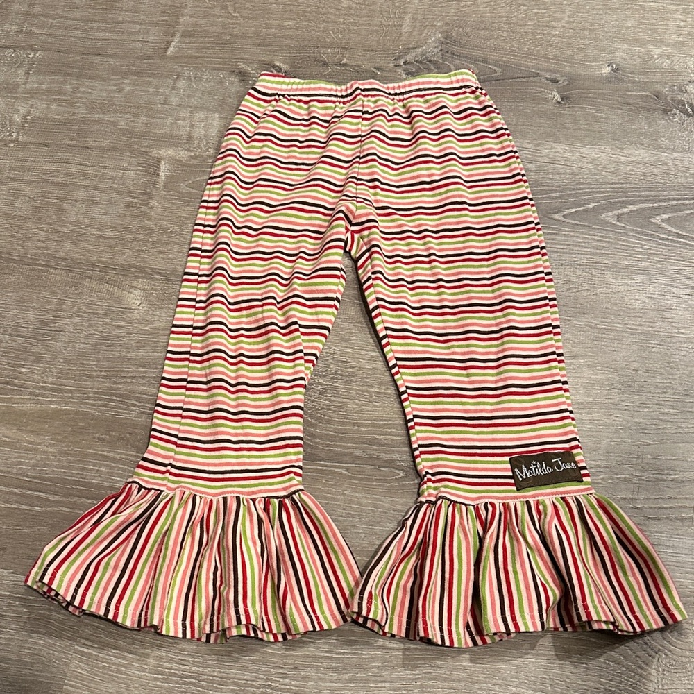 Matilda Jane Multicolor Striped Ruffle Pants